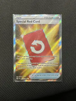 Special Red Card 113/086 Chaos Rising Trainer Full Art Holo Rare Pokemon Card NM - Image 1