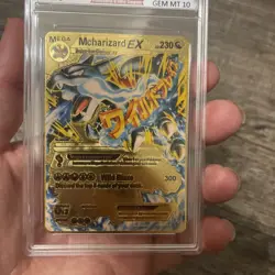 Mcharizard EX HP230 Gold Metal Pokemon Card-Collectible Gift Display Graded PGC - Image 2