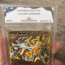 Mcharizard EX HP230 Gold Metal Pokemon Card-Collectible Gift Display Graded PGC - Image 5