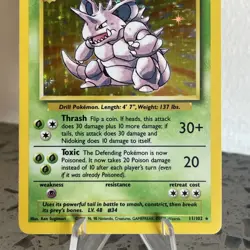Pokemon TCG Nidoking Base Set 11/102 Holo Unlimited Holo Rare LP/NM - Image 3