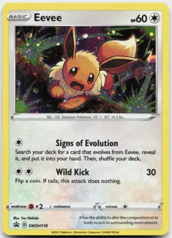 Eevee SWSH118 Holo Promo Sword & Shield Promo Pokemon Near Mint - Image 1