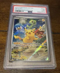 2023 POKEMON SVP EN-SV BLACK STAR PROMO #027 PIKACHU PSA 7 - Image 1