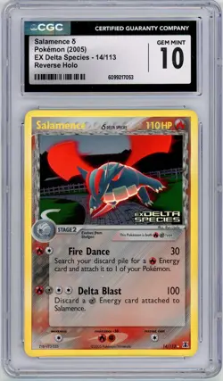 Pokemon Salamence #14 EX Delta Species Reverse Holo Stamp CGC 10 Gem Mint - Image 1