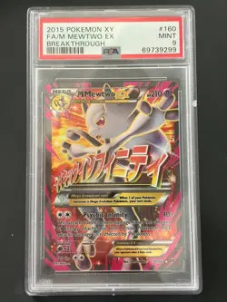 Pokemon M Mewtwo EX #160/162 Breakthrough PSA 9 MINT - Image 1