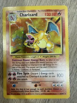 1999 Pokemon Base Set Charizard Holo 4/102 Unlimited Vintage WOTC LP - Image 1