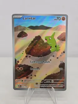 Pokemon Larvitar 203/197 Obsidian Flames Holo Illustration Rare Mint - Image 1