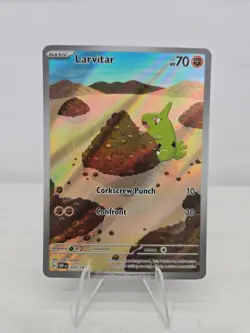 Pokemon Larvitar 203/197 Obsidian Flames Holo Illustration Rare Mint - Image 1