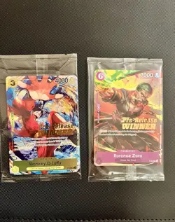 One Piece Card Winner Super Pre Release Luffy P-036, Zoro P-045 - Image 1