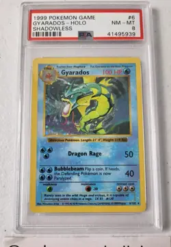 Gyarados 6/102 SHADOWLESS - Base Set *PSA 8 - NM-MT* Holo Rare Pokemon Card - Image 3