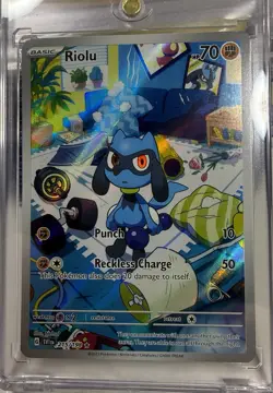 Pokemon Riolu Full Art Illustration Rare Holo 70 HP SV01 215/198 Card - Image 1