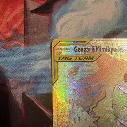 Pokemon Gengar & Mimikyu GX 186/181 Rainbow Rare Card Team Up LP/EXC - Image 5