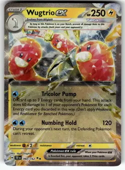 Wugtrio ex 060/162 Double Rare Temporal Forces Pokemon Near Mint - Image 1