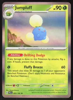Jumpluff 003/193 Rare Paldea Evolved Pokemon Holo Near Mint - Image 1