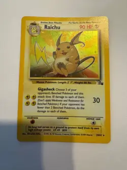 1999 Pokemon Fossil #14/62 Raichu Holo - Image 1