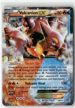 2016 Pokemon XY Steam Siege Volcanion EX 26/114 Holo Rare - Image 1