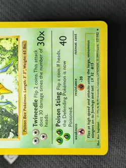 Beedrill 17/102 - Shadowless Base Set Non-Holo Rare Pokemon TCG NM - Image 5
