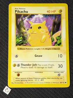 Pikachu 58/102 - Shadowless Base Set Yellow Cheeks Pokemon TCG (You Pick) LP-NM - Image 4