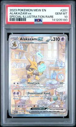 2023 POKEMON MEW EN-151 SPECIAL ILLUSTRATION RARE #201 ALAKAZAM EX PSA 10 - Image 1