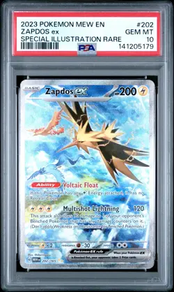 2023 POKEMON MEW EN-151 SPECIAL ILLUSTRATION RARE #202 ZAPDOS EX PSA 10 - Image 1