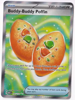 Buddy-Buddy Poffin 167/132 Ultra Rare Mega Evolution Pokemon Holo Near Mint - Image 1