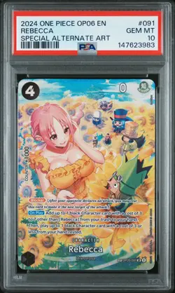 2024 ONE PIECE OP06-WINGS OF THE CAPTAIN SPECIAL ALTERNATE ART REBECCA PSA 10 - Image 1