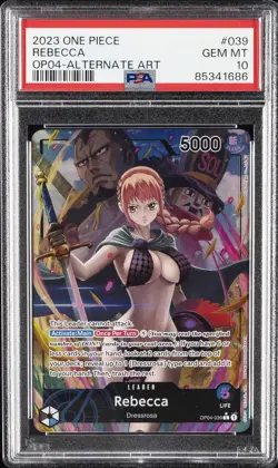2023 ONE PIECE OP04-KINGDOMS OF INTRIGUE ALTERNATE ART #039 REBECCA PSA 10 - Image 1