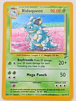Nidoqueen Holo 12/130 Base Set 2 Unlimited Vintage Pokemon Card 2000 WOTC LP - Image 1