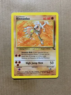 Hitmonlee 22/62 Fossil Set - Non-Holo Rare Pokemon Card - HP - Image 1
