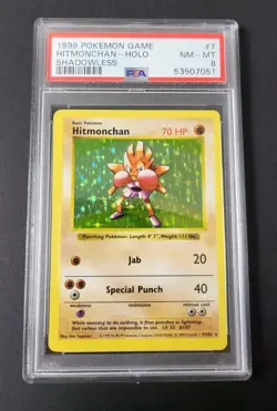 Hitmonchan 7/102 SHADOWLESS - Base Set *PSA 8 - NM-MT* Holo Rare Pokemon Card - Image 3