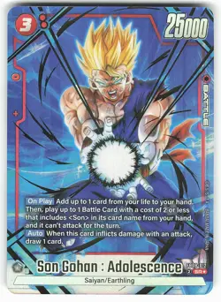 Son Gohan : Adolescence FB08-012 SR Dragon Ball Super Card - Image 2