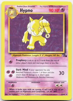 Pokemon TCG Hypno (23) Fossil Rare 23/62 Unlimited - Image 1
