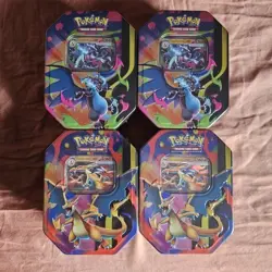 Pokemon TCG Mega Charizard Ex X & Y Tins x4 🚀 FREE SHIPPING - Image 1