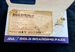 1998 Pokemon GOLD BOARDING PASS Japanese ANA Airways Promo Mewtwo Mew Pikachu - Image 4