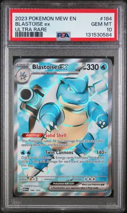 2023 POKEMON MEW EN-151 ULTRA RARE #184 BLASTOISE EX PSA 10 - Image 1