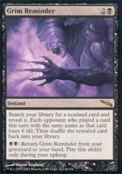 Grim Reminder -Foil Light Play MTG Mirrodin - Image 1