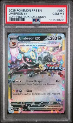 2025 POKEMON PRE EN SURPRISE BOX STAMPED PROMO #060 UMBREON EX PSA 10 - Image 1