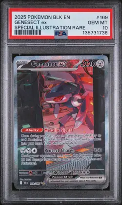 2025 POKEMON BLK EN-BLACK BOLT SPECIAL ILLUSTRATION RARE #169 GENESECT EX PSA 10 - Image 1