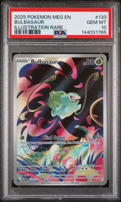 2025 POKEMON MEG EN-MEGA EVOLUTION ILLUSTRATION RARE #133 BULBASAUR PSA 10 - Image 1