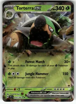 Torterra ex 012/162 Double Rare Temporal Forces Pokemon Near Mint - Image 1
