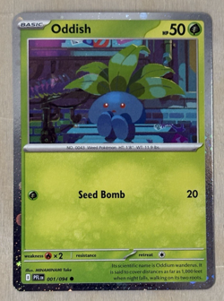 Oddish Cosmos Holo w/SWIRL! Phantasmal Flames Common 001/094 Pokemon TCG - Image 2