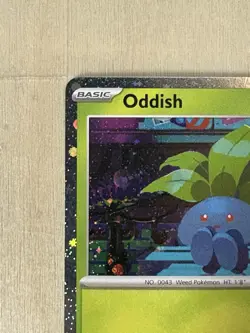 Oddish Cosmos Holo w/SWIRL! Phantasmal Flames Common 001/094 Pokemon TCG - Image 3