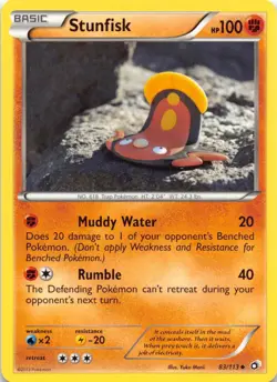Stunfisk 83/113 Uncommon Legendary Treasures Pokemon Lightly Played - Image 1