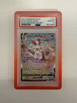 Pokemon Evolving Skies Sylveon Vmax 212/203 Alt Art PSA 10 Rose V2 GradedGuard - Image 1