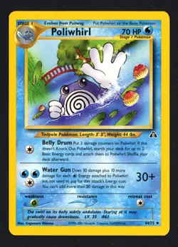Poliwhirl 44/75 Neo Discovery Uncommon Pokemon TCG - Image 1