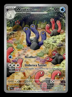 Wugtrio 224/091 SV: Paldean Fates Holofoil Illustration Rare Pokemon TCG - Image 1