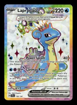 Lapras ex 158/142 SV07: Stellar Crown Holofoil Ultra Rare Pokemon TCG - Image 1