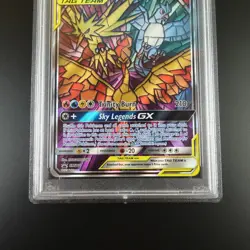 PSA 10 Moltres Zapdos Articuno SM210 Pokemon Hidden Fates Stained Glass Holo - Image 3