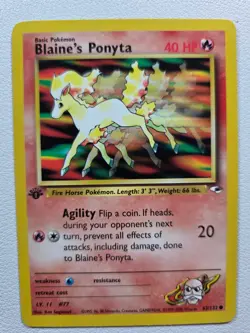 Blaine's Ponyta Gym Heroes 063/132 Common 1st Edition NM Pokemon TCG - Image 1