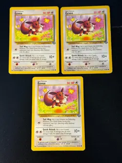 3 x Eevee 51/64 - Pokemon Jungle - Image 1