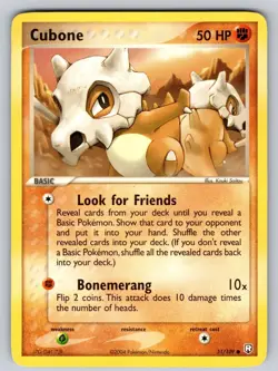 Cubone 51/109 Common Team Rocket Returns Pokemon Lightly Played - Image 1